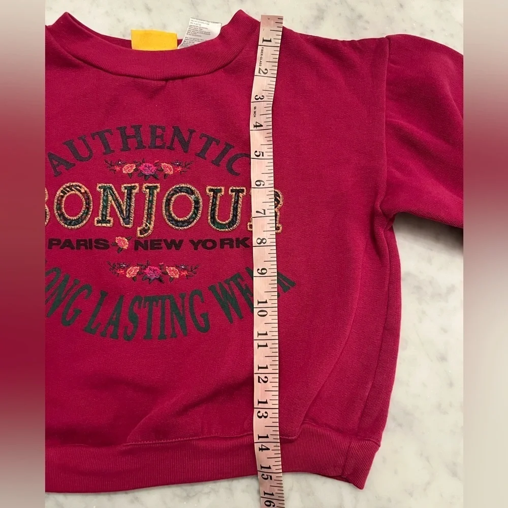 Girls Vintage Bonjour Paris Sweatshirt